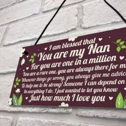 Red Ocean Thank You Gift For Nan Hanging Plaque Nan And Grandad Gifts For Grandparents Keepsake - thumbnail 7