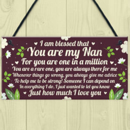 Red Ocean Thank You Gift For Nan Hanging Plaque Nan And Grandad Gifts For Grandparents Keepsake - thumbnail 2