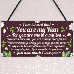 Red Ocean Thank You Gift For Nan Hanging Plaque Nan And Grandad Gifts For Grandparents Keepsake - thumbnail 3