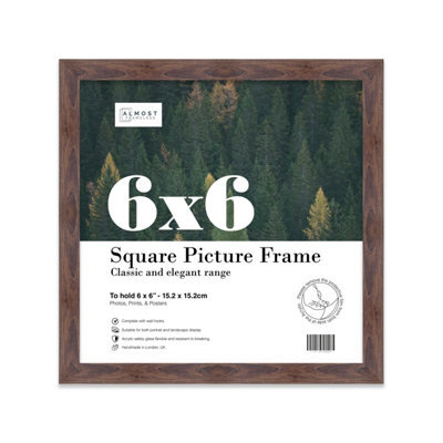 6X6 Walnut Picture Frame (15.2 X 15.2Cm) Poster, Photo, Artwork, Gallery Wall Or Print - image 1