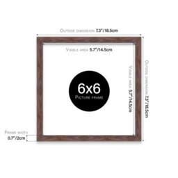 6X6 Walnut Picture Frame (15.2 X 15.2Cm) Poster, Photo, Artwork, Gallery Wall Or Print - thumbnail 3