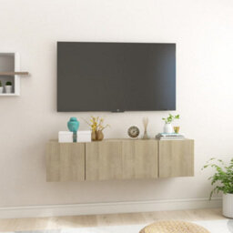 Berkfield Hanging Tv Cabinets 2 Pcs Sonoma Oak 60X30X30 Cm - thumbnail 1