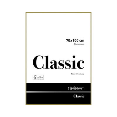 Nielsen Classic Polished Gold Aluminium Picture Frame 70X100Cm - With Float Glass And Push/turn Clips - image 1