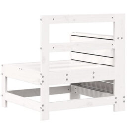 Berkfield Garden Armrest Sofa White 69X62X70.5 Cm Solid Wood Pine - thumbnail 6