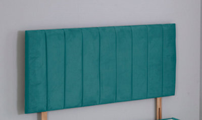 Comfy Deluxe 4Ft6 Double 26Inch    Green  Plush 9 Panel Headboard