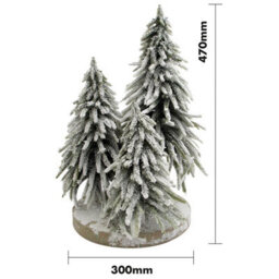 Decorative Snow Topped Mini Christmas Tree Display On Plinth - Freestanding Festive Xmas Ornament Decoration - H47 X 30Cm Diameter - thumbnail 6