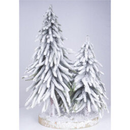 Decorative Snow Topped Mini Christmas Tree Display On Plinth - Freestanding Festive Xmas Ornament Decoration - H47 X 30Cm Diameter - thumbnail 7