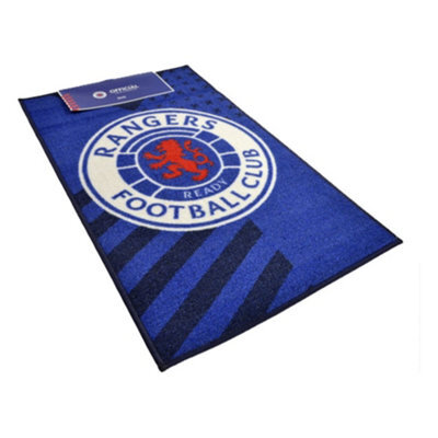 Rangers Fc Crest Rug Royal Blue/white (One Size)