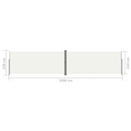 Berkfield Retractable Side Awning Cream 220X1000 Cm - thumbnail 8