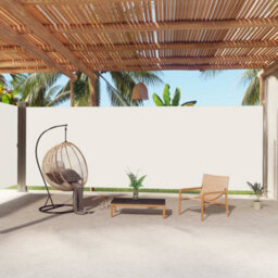 Berkfield Retractable Side Awning Cream 220X1000 Cm - thumbnail 1