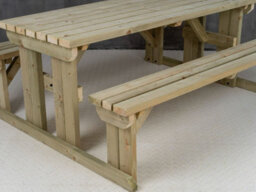 Arbor Garden Solutions Abies Wooden Picnic Bench And Table Set, Outdoor Dining Set (6Ft, Natural Finish) - thumbnail 4