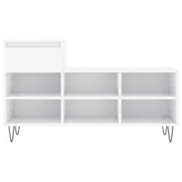 Berkfield Shoe Cabinet High Gloss White 102X36X60 Cm Engineered Wood - thumbnail 5