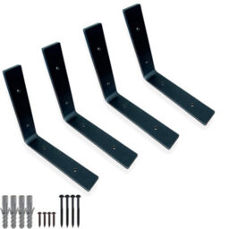 MKGT 4 Shelf Brackets Pcs Heavy Duty Industrial Steel For Wall Mounted Diy Floating(Raw Steel, 100X100mm) - thumbnail 1