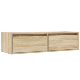 Berkfield Tv Cabinet With Led Lights Sonoma Oak 100X35.5X25 Cm - thumbnail 6