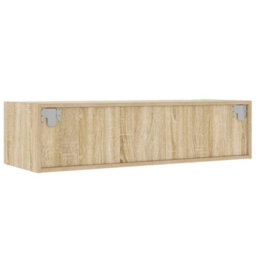 Berkfield Tv Cabinet With Led Lights Sonoma Oak 100X35.5X25 Cm - thumbnail 9