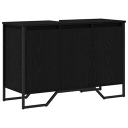 Berkfield Bathroom Sink Cabinet Black Oak 91X35X60 Cm Engineered Wood - thumbnail 2