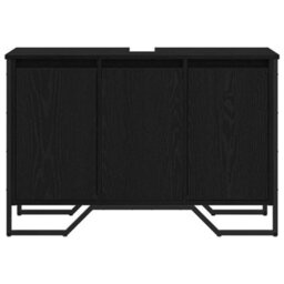 Berkfield Bathroom Sink Cabinet Black Oak 91X35X60 Cm Engineered Wood - thumbnail 5