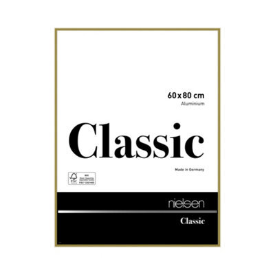 Nielsen Classic Polished Gold Aluminium Picture Frame 60X80Cm - With Float Glass And Push/turn Clips - image 1
