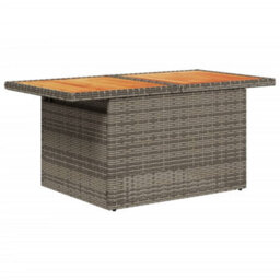 Walplus Garden Table Grey 100X55X73 Cm Poly Rattan And Acacia Wood - thumbnail 4