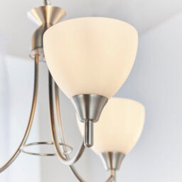 Anson Lighting Royal 3Lt Pendant Light Finished In Satin Chrome Plate And Matt Opal Glass - thumbnail 5