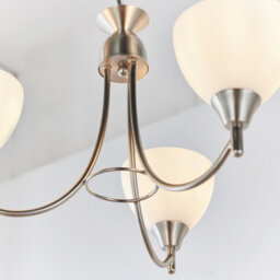 Anson Lighting Royal 3Lt Pendant Light Finished In Satin Chrome Plate And Matt Opal Glass - thumbnail 4
