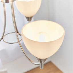 Anson Lighting Royal 3Lt Pendant Light Finished In Satin Chrome Plate And Matt Opal Glass - thumbnail 3