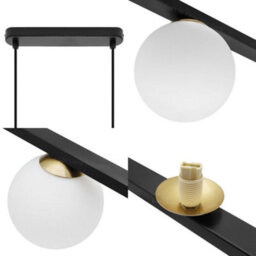 Long Life Lamps Company Modern Black Ceiling 5 Lights Pendant Light Glass Globe Shades Frosted Opal H3086 - thumbnail 6