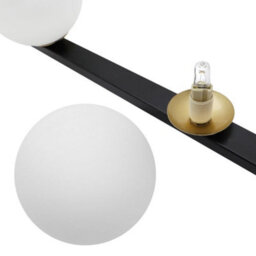 Long Life Lamps Company Modern Black Ceiling 5 Lights Pendant Light Glass Globe Shades Frosted Opal H3086 - thumbnail 5