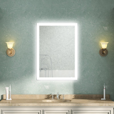 AVER-GROWTH Bathroom Mirror With Lights 3 Colour Led Demister Pad Anti-Fog Touch/wall Switch Dimmable Portrait/landscape 500X700mm - image 1