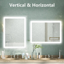 AVER-GROWTH Bathroom Mirror With Lights 3 Colour Led Demister Pad Anti-Fog Touch/wall Switch Dimmable Portrait/landscape 500X700mm - thumbnail 6