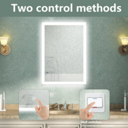 AVER-GROWTH Bathroom Mirror With Lights 3 Colour Led Demister Pad Anti-Fog Touch/wall Switch Dimmable Portrait/landscape 500X700mm - thumbnail 5