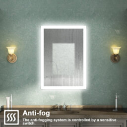 AVER-GROWTH Bathroom Mirror With Lights 3 Colour Led Demister Pad Anti-Fog Touch/wall Switch Dimmable Portrait/landscape 500X700mm - thumbnail 4