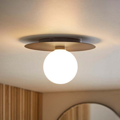 Valuelights Darla Navy Frosted Globe Bathroom Flush Ceiling Light - image 1