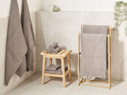 Beliani Set Of 9 Towels Areora Cotton Taupe - thumbnail 2