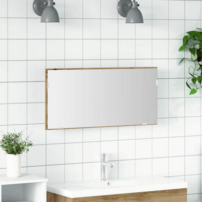 Walplus Bathroom Mirror Artisan Oak 80 X 8.5 X 37 Cm Engineered Wood - image 1
