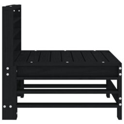 Walplus Outdoor Garden Middle Sofa For Patio Balcony Poolside Furniture Black Solid Wood Pine - Cushion Not Included - thumbnail 3
