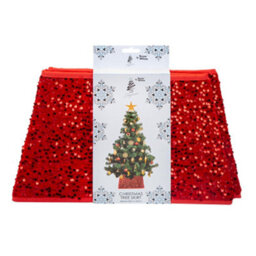 PMS Red Sequin Christmas Tree Skirt Folding Square Sparkling Tree Skirt 40 X 25Cm - thumbnail 4
