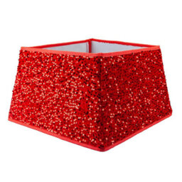PMS Red Sequin Christmas Tree Skirt Folding Square Sparkling Tree Skirt 40 X 25Cm - thumbnail 3