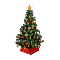 PMS Red Sequin Christmas Tree Skirt Folding Square Sparkling Tree Skirt 40 X 25Cm - thumbnail 2