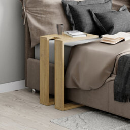 Decortie Muju Modern C-Shape Side End Coffee Table Multipurpose Sofa Lap Oak H 57Cm - thumbnail 5
