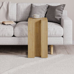 Decortie Muju Modern C-Shape Side End Coffee Table Multipurpose Sofa Lap Oak H 57Cm - thumbnail 4