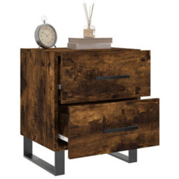 Berkfield Bedside Cabinets 2 Pcs Smoked Oak 40X35X47.5 Cm Engineered Wood - thumbnail 4