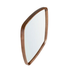 Angel Cerda Square Modern Walnut Wall Mirror - thumbnail 7