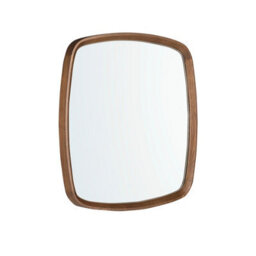 Angel Cerda Square Modern Walnut Wall Mirror - thumbnail 1