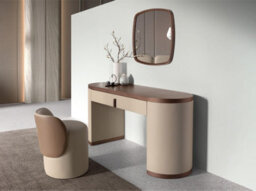 Angel Cerda Square Modern Walnut Wall Mirror - thumbnail 4