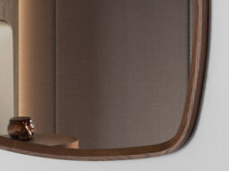 Angel Cerda Square Modern Walnut Wall Mirror - thumbnail 5