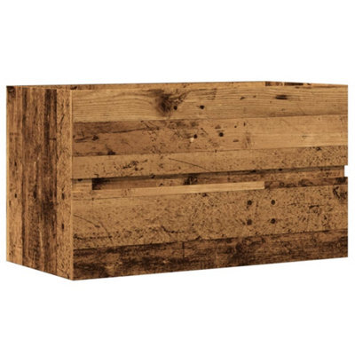 Berkfield Smooth Bathroom Hanging Cabinet Old Wood 80X38.5X45 Cm Engineered Wood