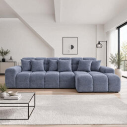 Furnishings For Less UK Jenson Grey Right Hand Facing Plush Velvet Corner Sofa With Chaise - thumbnail 4