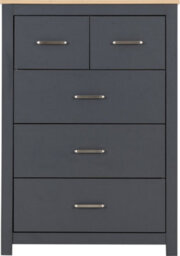 Seconique Portland  3 Plus 2 Chest In Grey With Oak Effect Finish - thumbnail 4