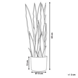 Beliani 63Cm Artificial Snake Plant In Cement-Filled Black Pot, Indoor Decor For Desks And Shelves - thumbnail 4